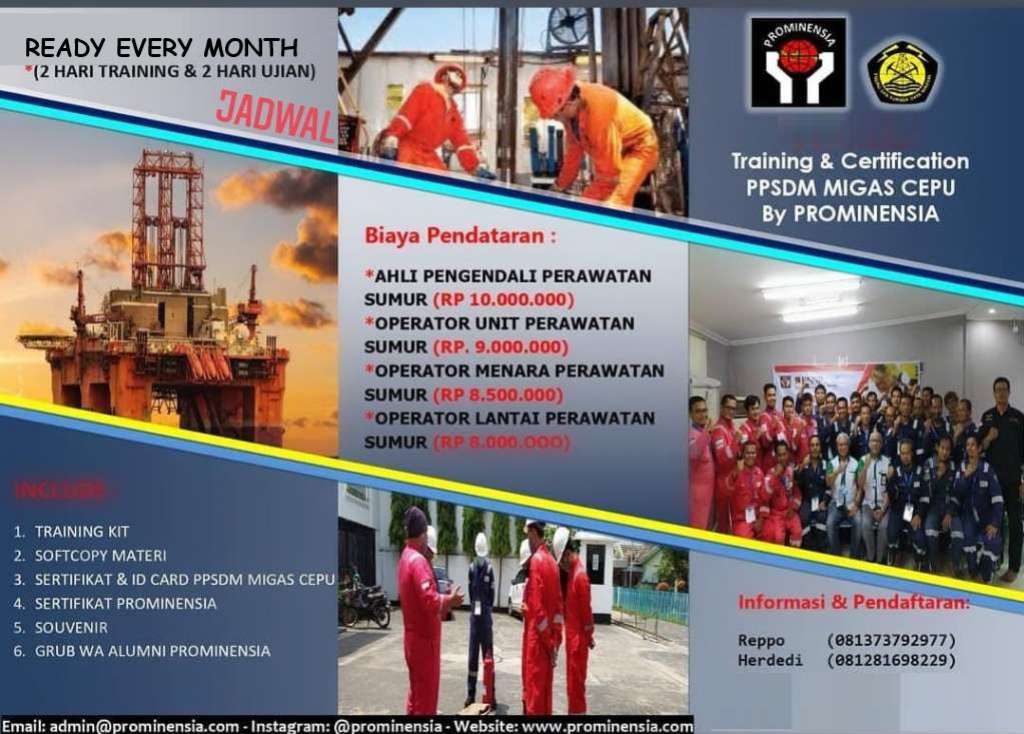Training & Certification Perawatan Sumur - PPSDM Migas Cepu - READY
